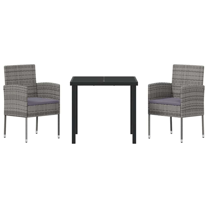 Have Spisebordssæt med pude 3 pcs Grå polyrattan