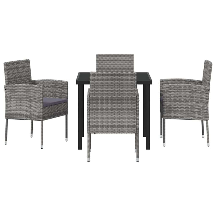 Have Spisebordssæt med pude 5 pcs Grå polyrattan