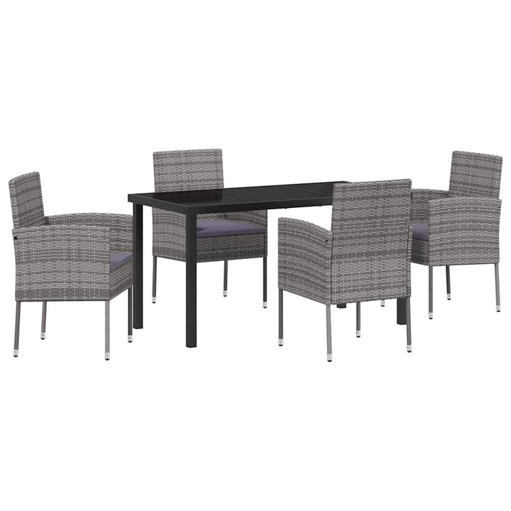 Have Spisebordssæt med pude 5 pcs Grå polyrattan