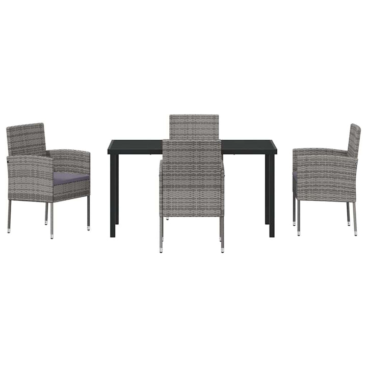 Have Spisebordssæt med pude 5 pcs Grå polyrattan