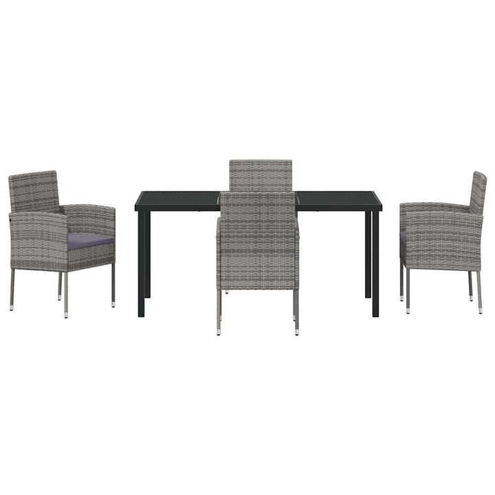 Have Spisebordssæt med pude 5 pcs Grå polyrattan
