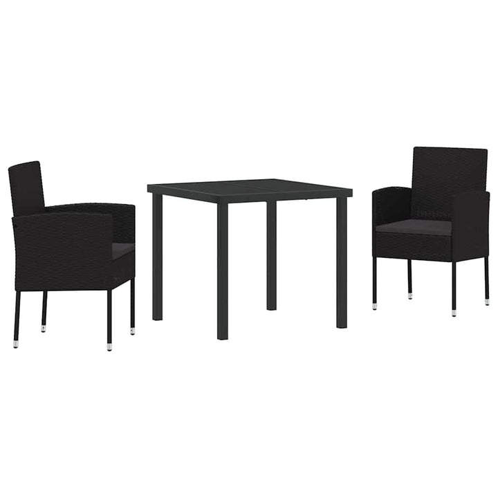 Have Spisebordssæt med pude 3 pcs Sort polyrattan