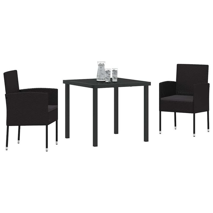 Have Spisebordssæt med pude 3 pcs Sort polyrattan