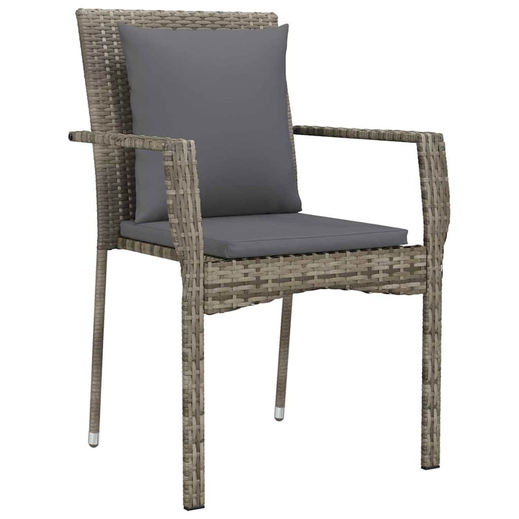 Have Spisebordssæt med pude 3 pcs Grå polyrattan