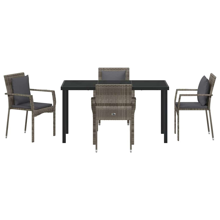 Have Spisebordssæt med pude 5 pcs Grå polyrattan