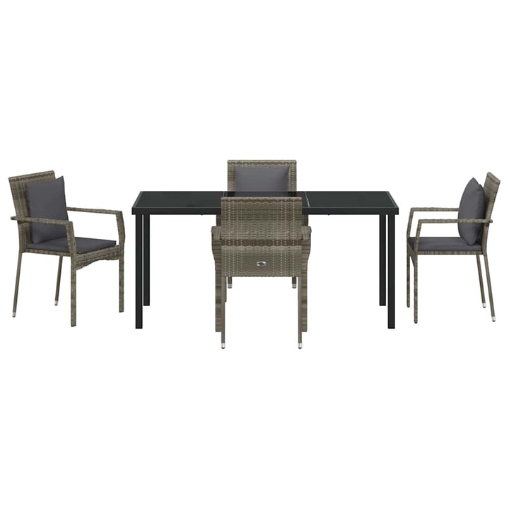 Have Spisebordssæt med pude 5 pcs Grå polyrattan