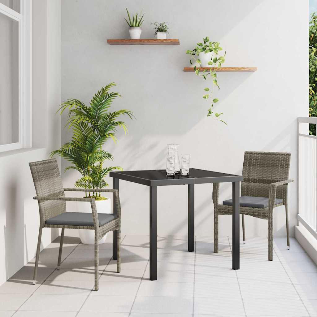 Have Spisebordssæt med pude 3 pcs Grå polyrattan