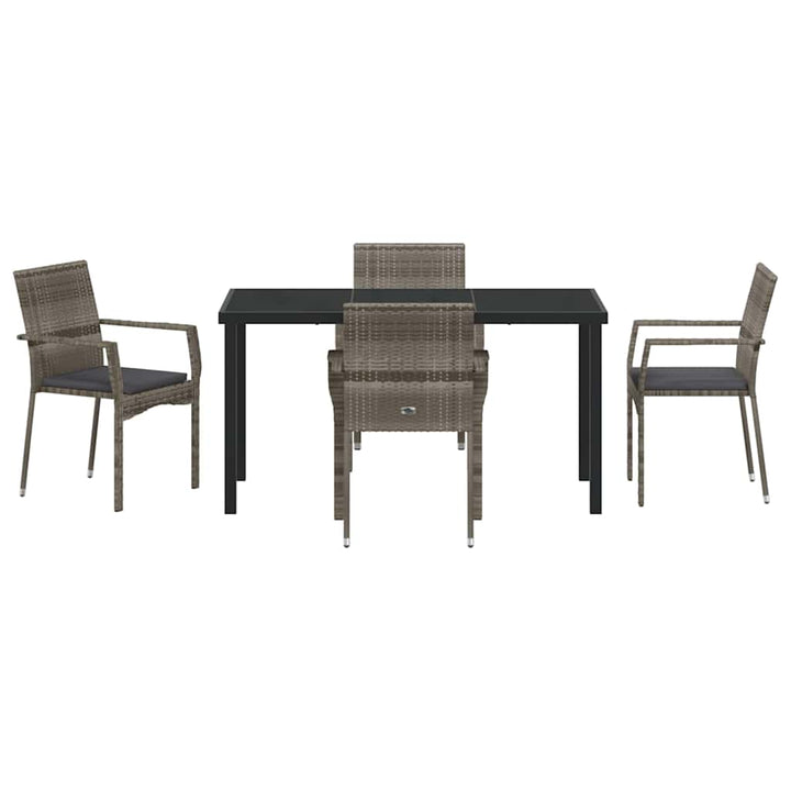 Have Spisebordssæt med pude 5 pcs Grå polyrattan