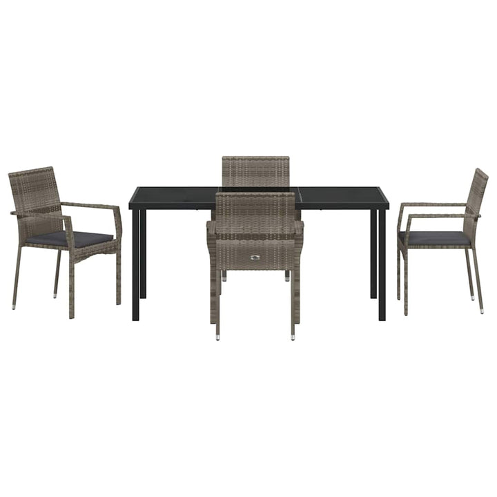 Have Spisebordssæt med pude 5 pcs Grå polyrattan
