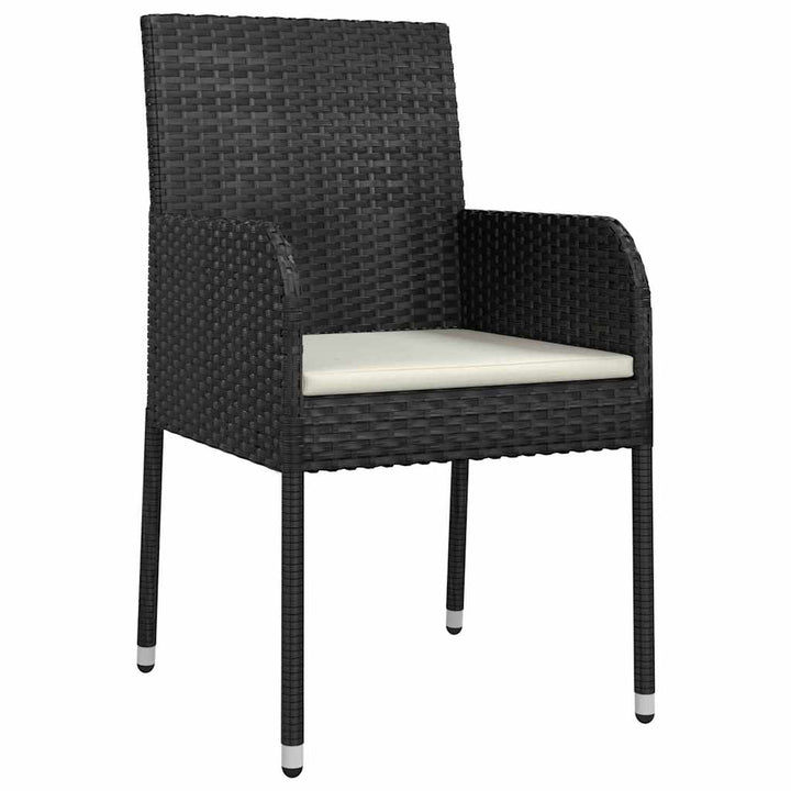 Have Spisebordssæt med pude 9 pcs Sort polyrattan