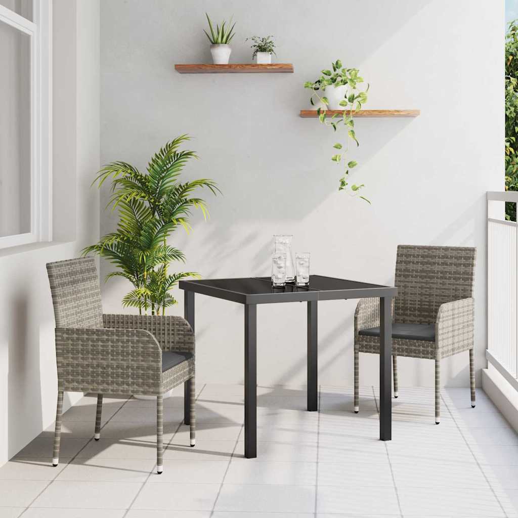 Have Spisebordssæt med pude 3 pcs Grå polyrattan