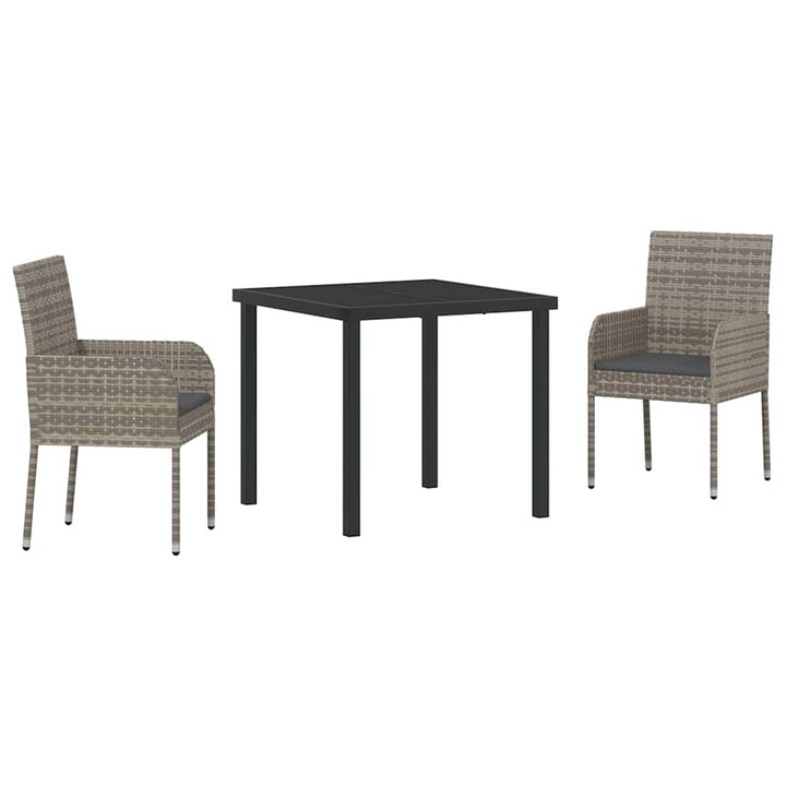 Have Spisebordssæt med pude 3 pcs Grå polyrattan