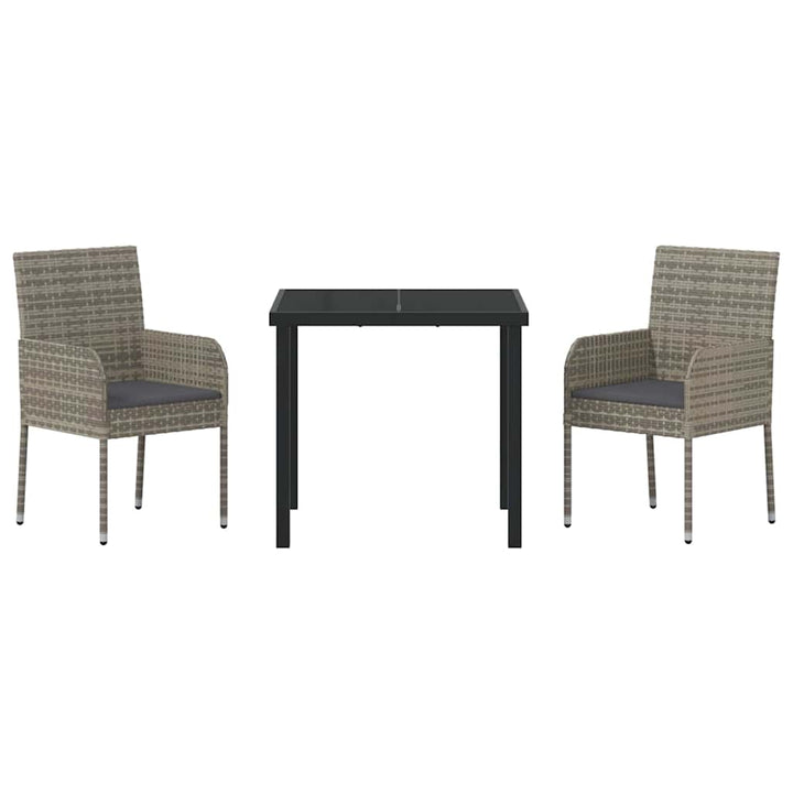 Have Spisebordssæt med pude 3 pcs Grå polyrattan