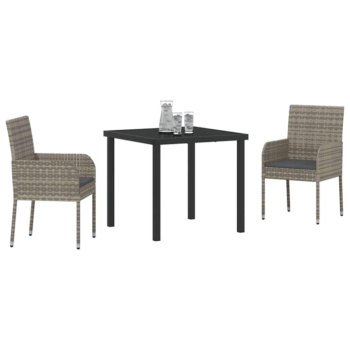 Have Spisebordssæt med pude 3 pcs Grå polyrattan