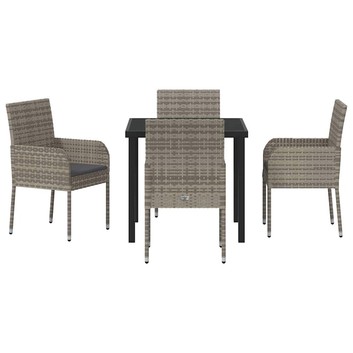 Have Spisebordssæt med pude 5 pcs Grå polyrattan