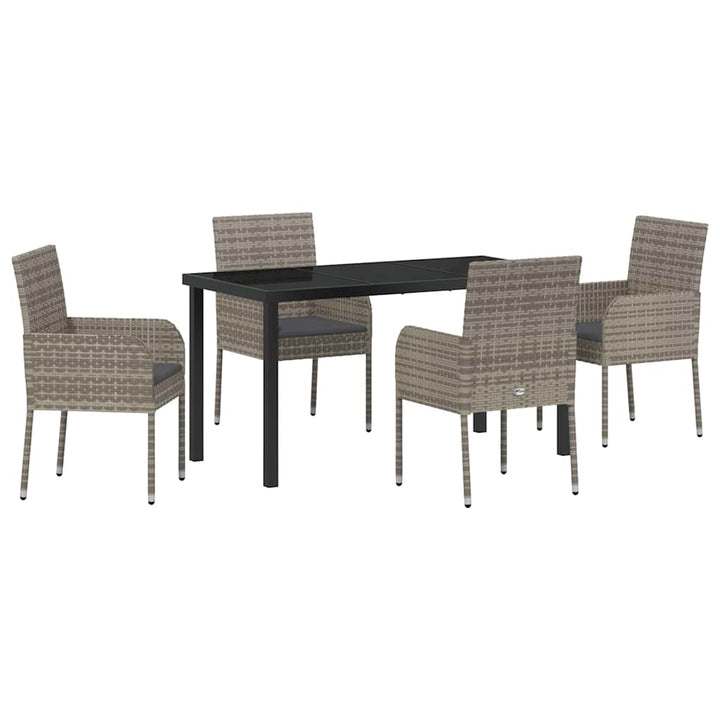 Have Spisebordssæt med pude 5 pcs Grå polyrattan