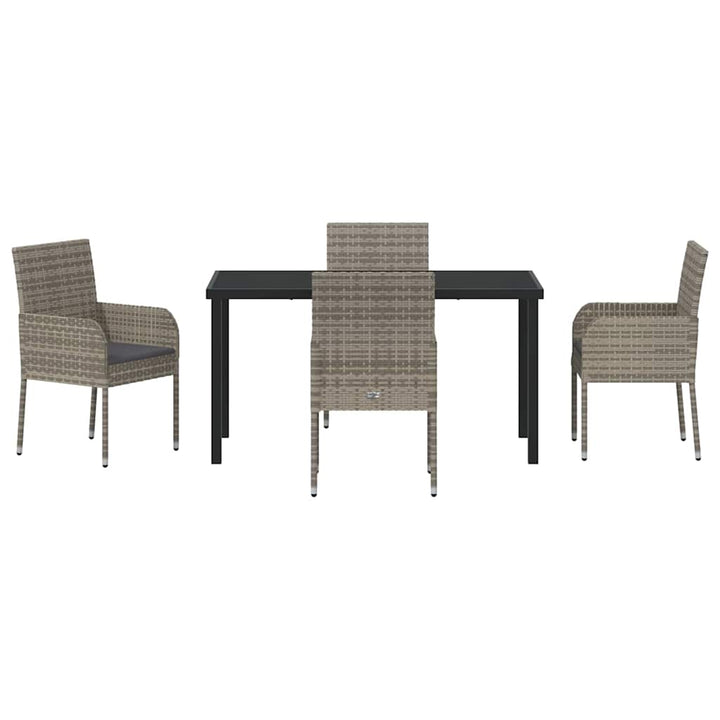 Have Spisebordssæt med pude 5 pcs Grå polyrattan