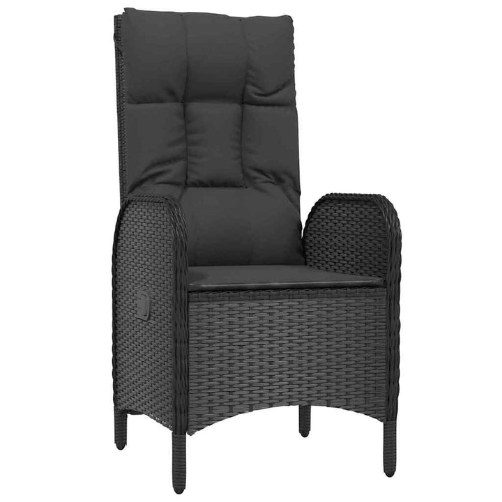 Have Spisebordssæt med pude 7 pcs Sort polyrattan