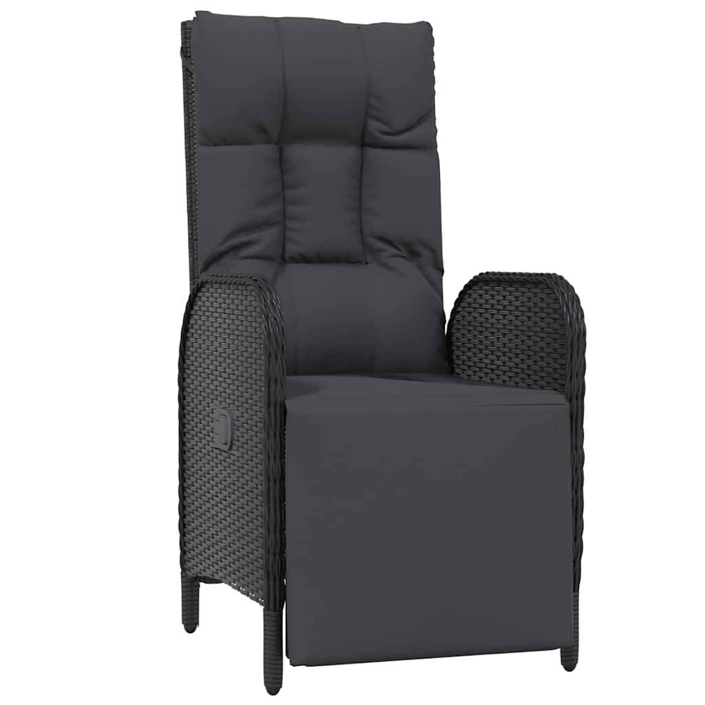Have Spisebordssæt med pude 9 pcs Sort polyrattan