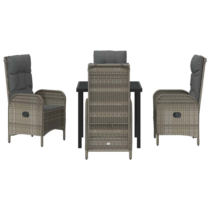 Have Spisebordssæt med pude 5 pcs Grå polyrattan