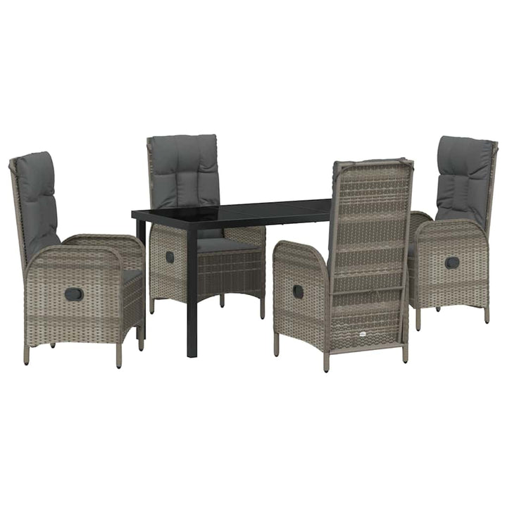 Have Spisebordssæt med pude 5 pcs Grå polyrattan