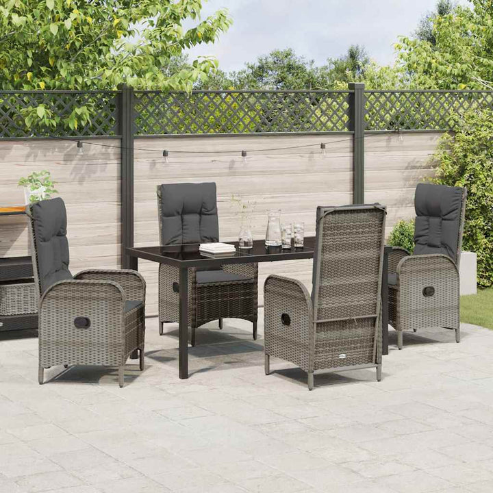 Have Spisebordssæt med pude 5 pcs Grå polyrattan