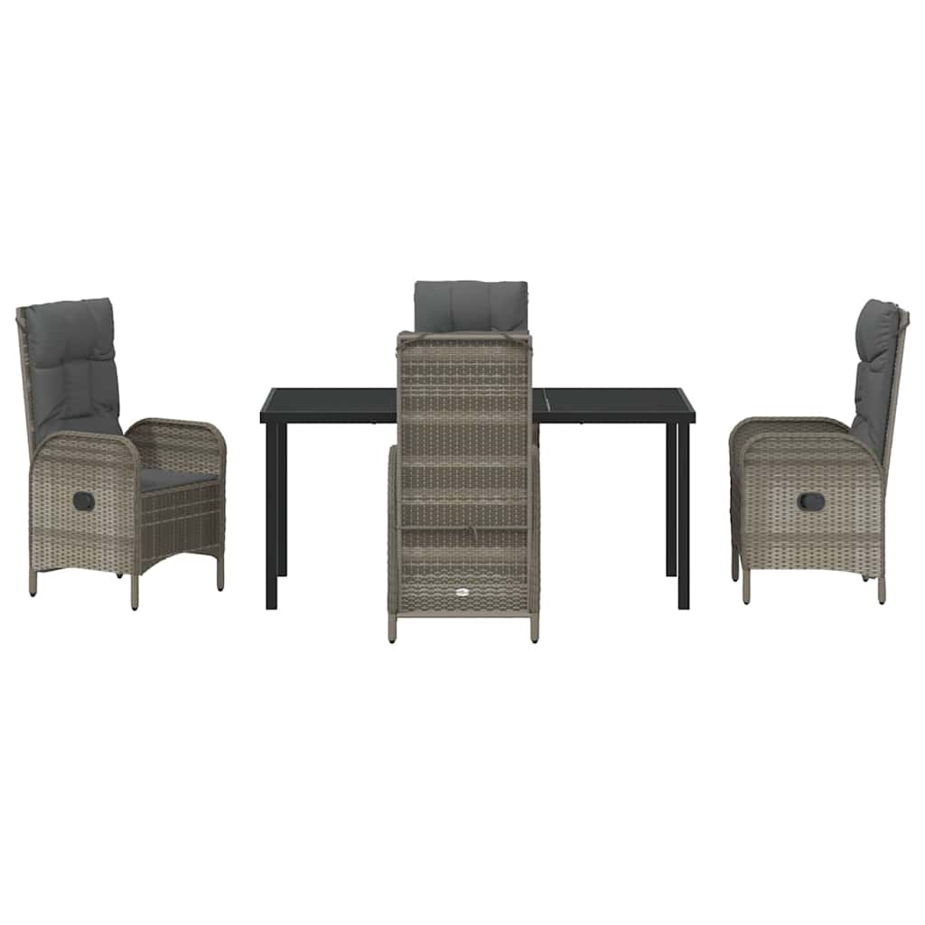 Have Spisebordssæt med pude 5 pcs Grå polyrattan