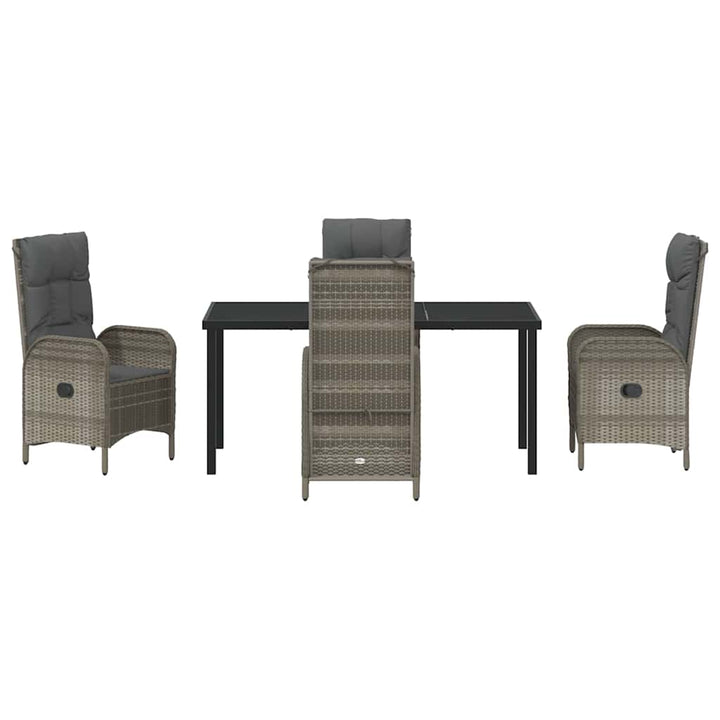 Have Spisebordssæt med pude 5 pcs Grå polyrattan