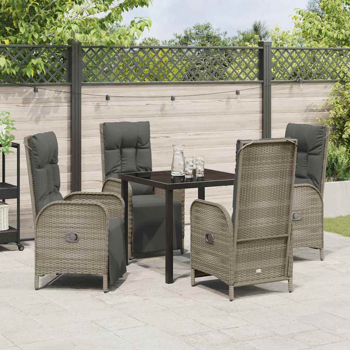 Have Spisebordssæt med pude 5 pcs Grå polyrattan