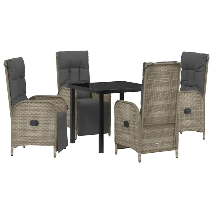 Have Spisebordssæt med pude 5 pcs Grå polyrattan