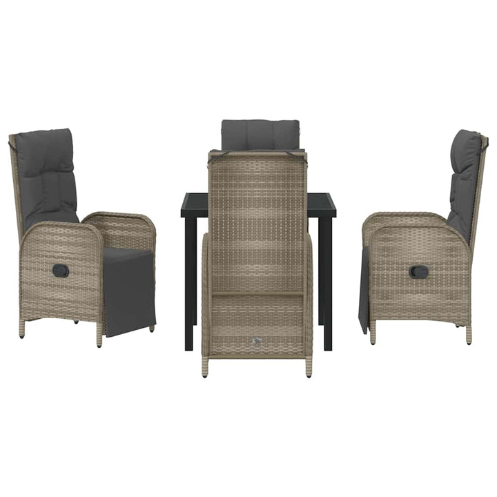 Have Spisebordssæt med pude 5 pcs Grå polyrattan