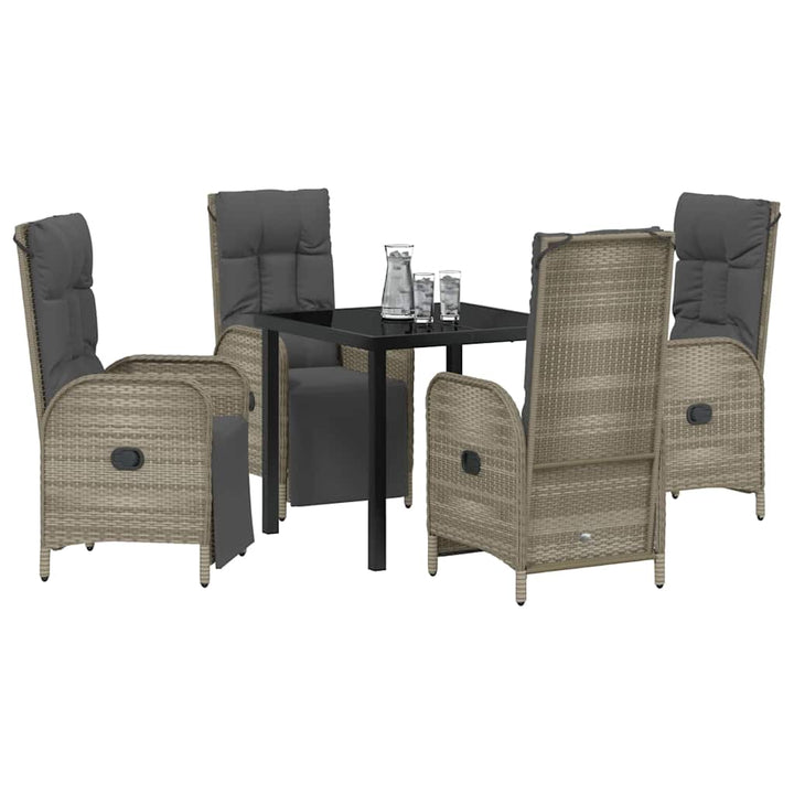 Have Spisebordssæt med pude 5 pcs Grå polyrattan