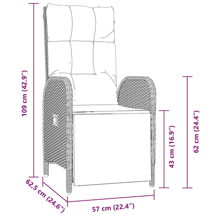 Have Spisebordssæt med pude 5 pcs Grå polyrattan