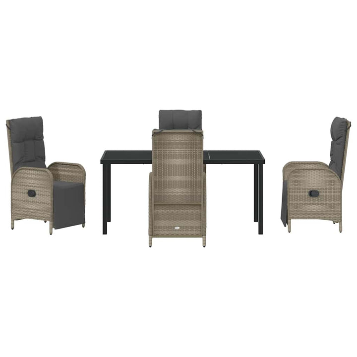 Have Spisebordssæt med pude 5 pcs Grå polyrattan