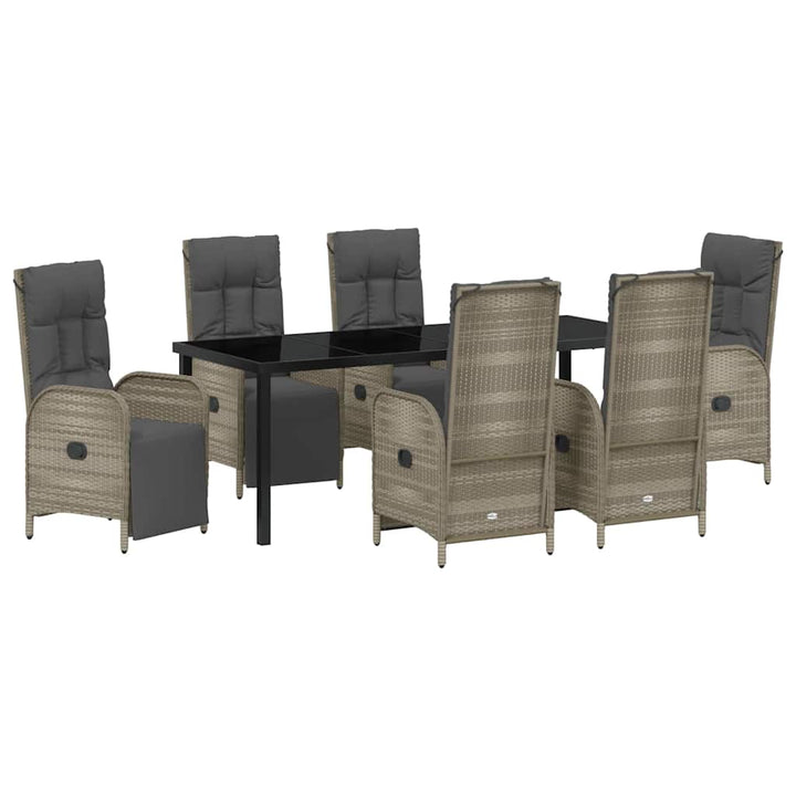 Have Spisebordssæt med pude 7 pcs Grå polyrattan