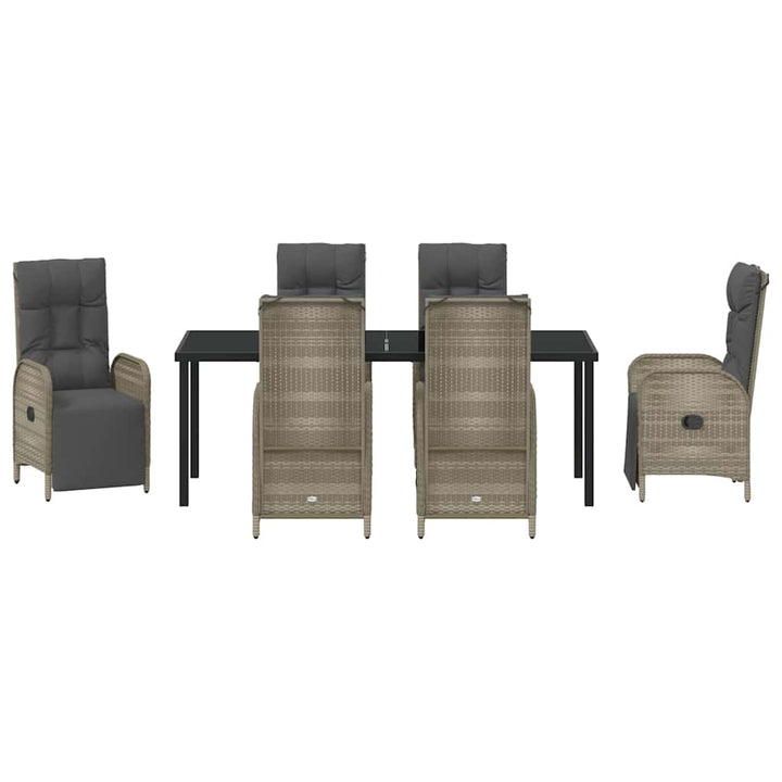 Have Spisebordssæt med pude 7 pcs Grå polyrattan
