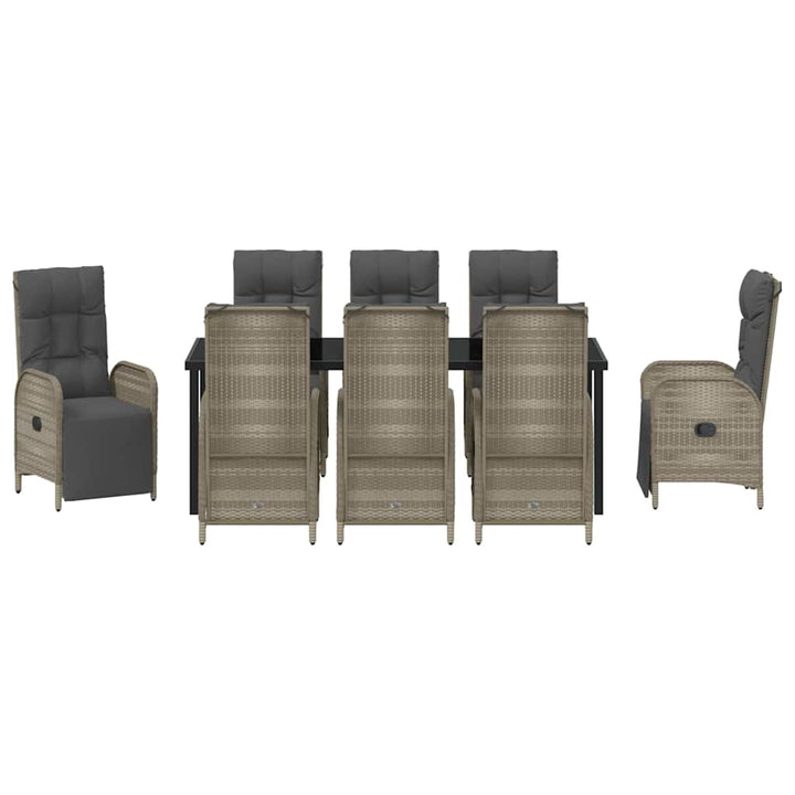 Have Spisebordssæt med pude 9 pcs Grå polyrattan