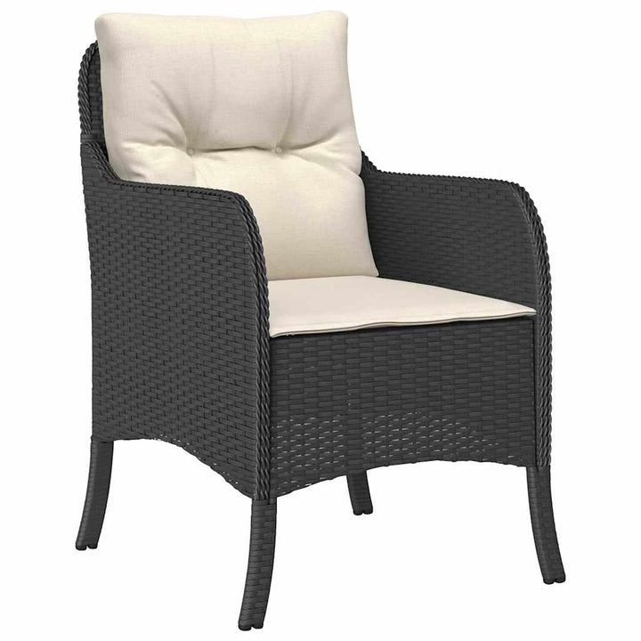 Have Spisebordssæt med pude 5 pcs Sort polyrattan