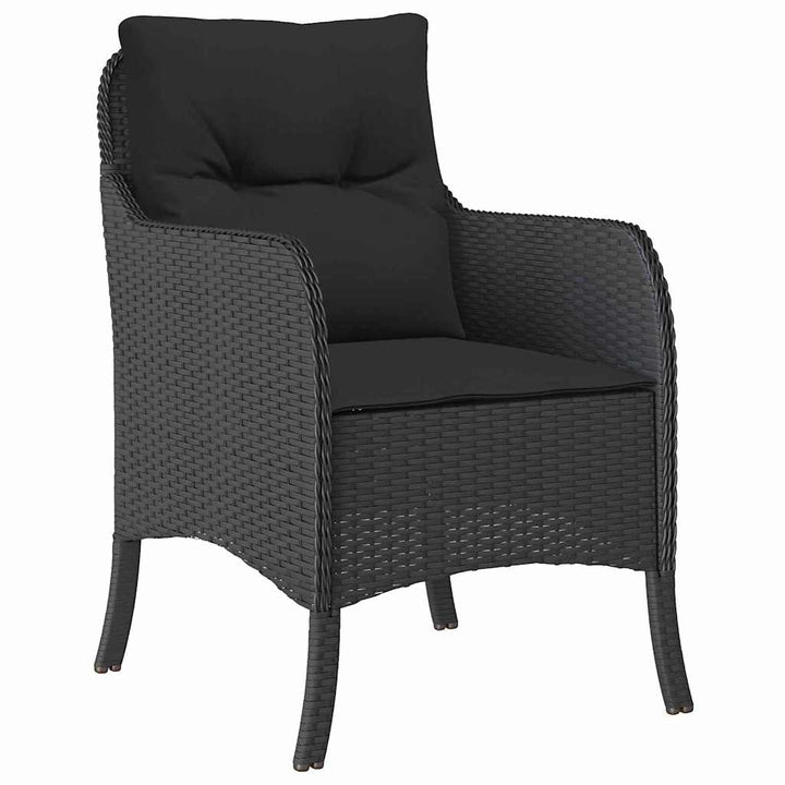 Have Spisebordssæt med pude 3 pcs Sort polyrattan