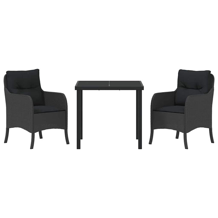 Have Spisebordssæt med pude 3 pcs Sort polyrattan