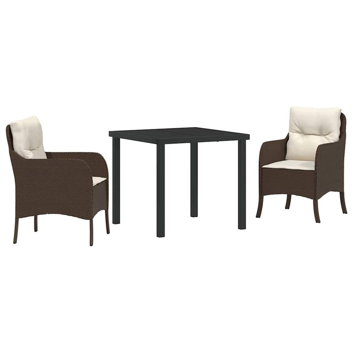 Have Spisebordssæt med pude 3 pcs Brun polyrattan