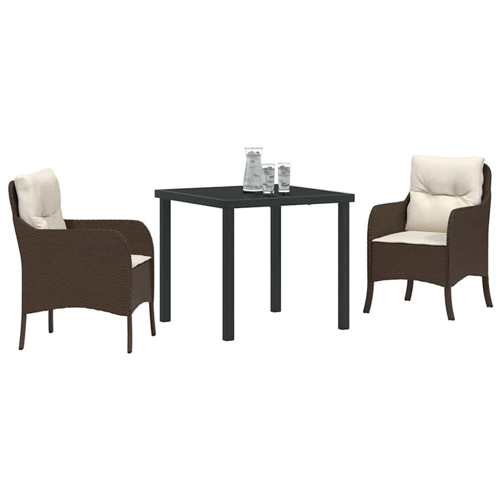 Have Spisebordssæt med pude 3 pcs Brun polyrattan