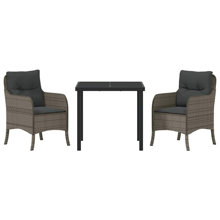 Have Spisebordssæt med pude 3 pcs Grå polyrattan