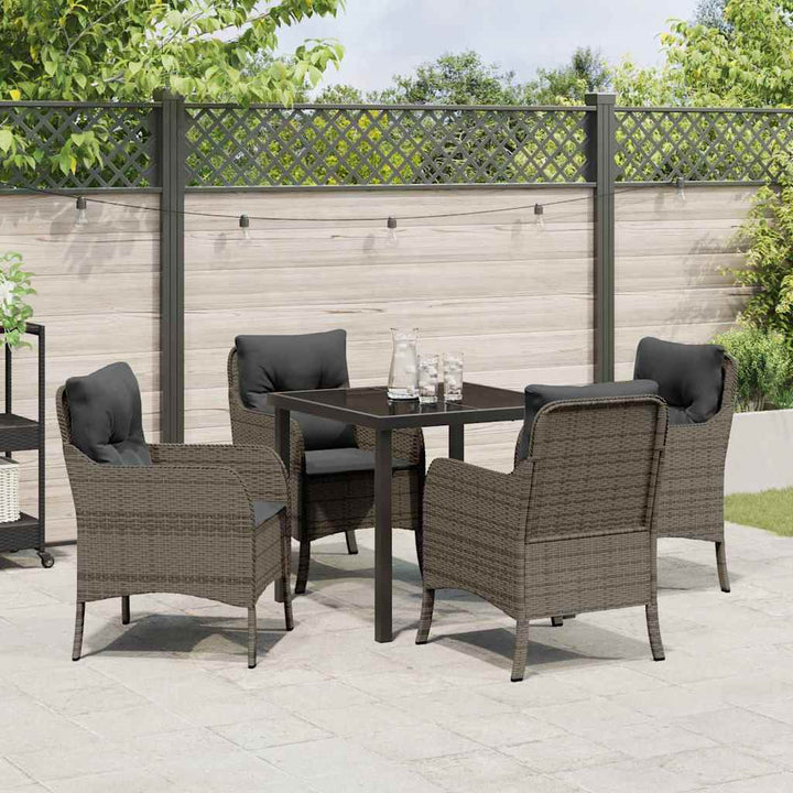 Have Spisebordssæt med pude 5 pcs Grå polyrattan