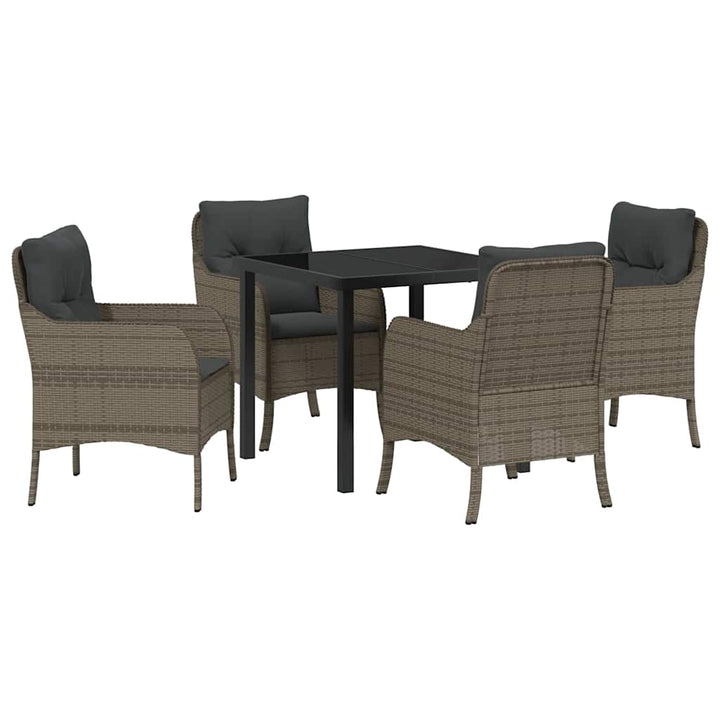 Have Spisebordssæt med pude 5 pcs Grå polyrattan