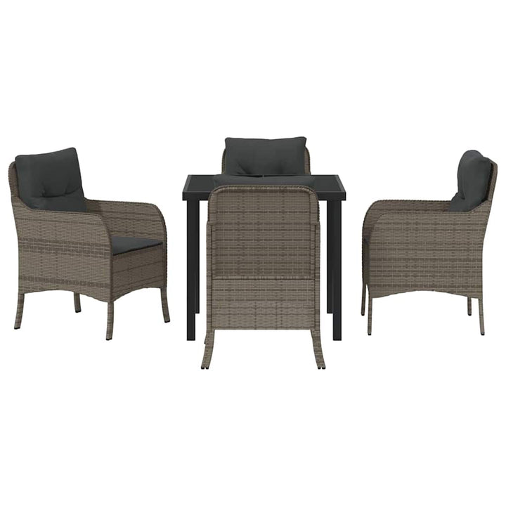 Have Spisebordssæt med pude 5 pcs Grå polyrattan