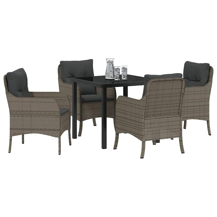 Have Spisebordssæt med pude 5 pcs Grå polyrattan