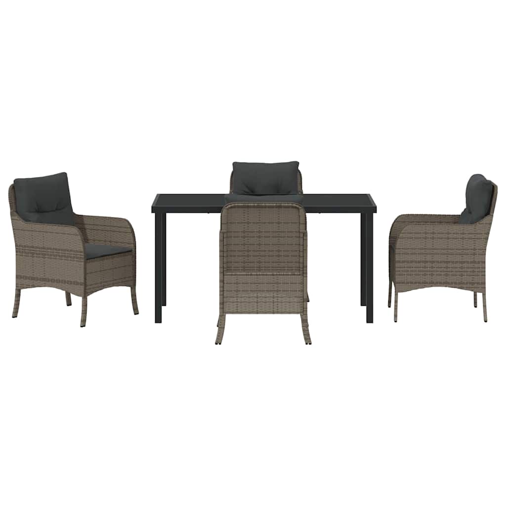 Have Spisebordssæt med pude 5 pcs Grå polyrattan