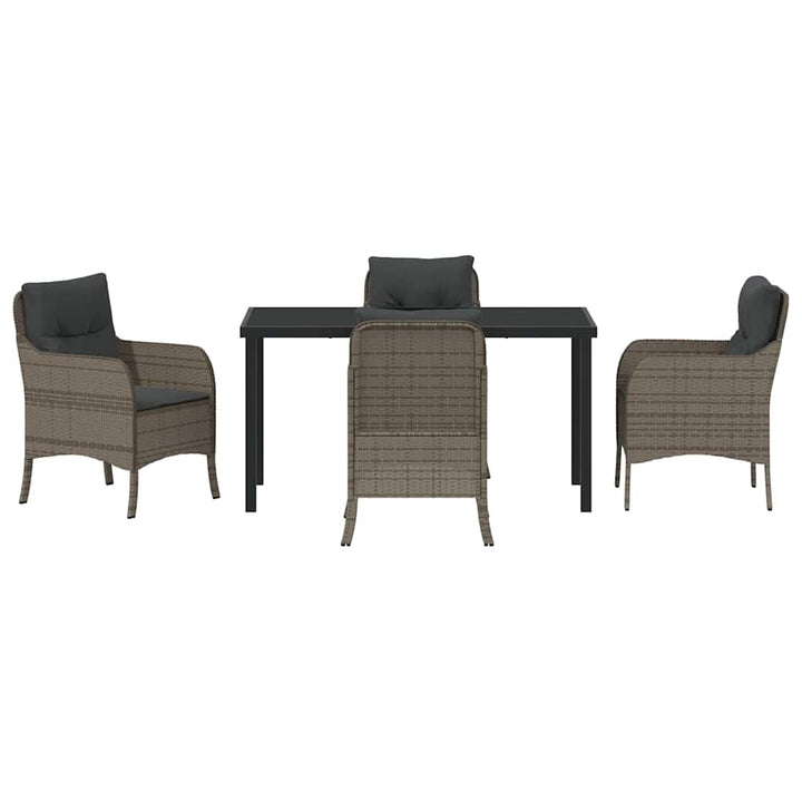 Have Spisebordssæt med pude 5 pcs Grå polyrattan