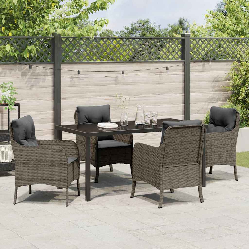 Have Spisebordssæt med pude 5 pcs Grå polyrattan